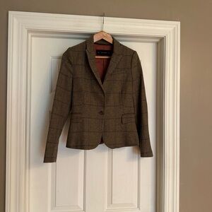 Zara Brown Plaid Blazer